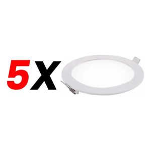 Pack X 5 Plafón Led Embutible Redondo Candela 24w