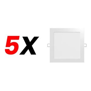 Pack X 5 Plafón Led Embutible Cuadrado Candela 6w