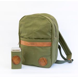 Mochila Guanaco 40x30 Porta Notebook + Yerbera Cuadrada