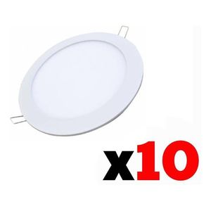 Pack X 10 Plafón Led Embutible Redondo Candela 6w