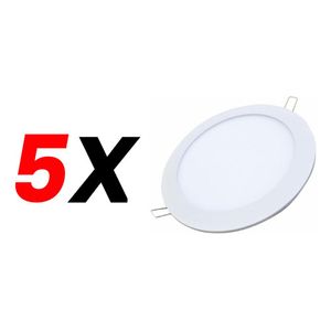 Pack X 5 Plafón Led Embutible Redondo Candela 6w
