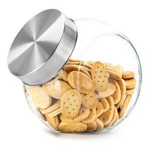 Frasco Vidrio P/ Galletitas, Golosinas  2 Posic Tapa Acero