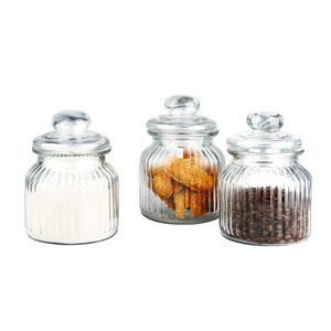 Set X 3 Frascos De Vidrio  Vintage Hermético Caramelero