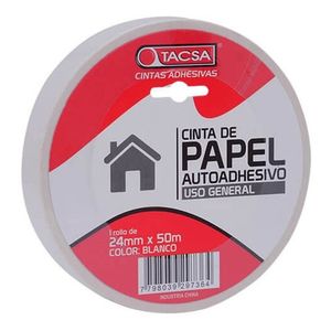 Cinta De Papel Blanca 24mm X 50m Tacsa