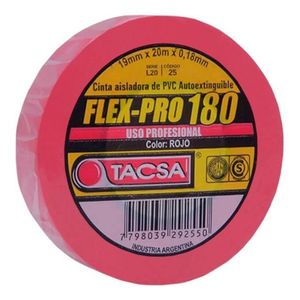 Cinta Aisladora Profesional Roja De Pvc 19mm X 10m Tacsa