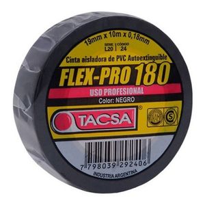 Cinta Aisladora Profesional Negra De Pvc 19mm X 10m Tacsa