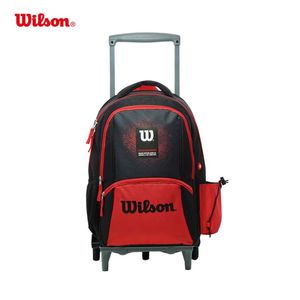 MOCHILA ROJA Y NEGRA CON CARRO WILSON
