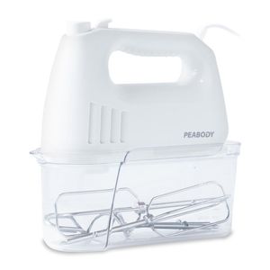 Batidora De Mano Peabody Pe-Hma550 - Blanca, 300W, 4 Vel, Funcion Turbo, Inc. Batidor Y Amasador