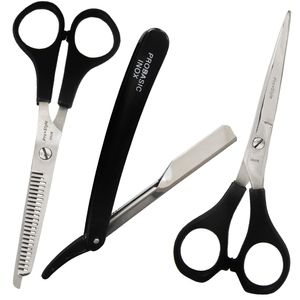 Set Tijera Corte ProBasic + Tijera Pulir ProBasic + Navajin Porta Gillette