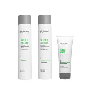 Combo Shampoo y Acondicionador Súper Ácido x350 ml Primont + Tratamiento de REGALO