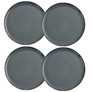 Set x 4 Plato Playo Porcelana Artesanal Envejecido Rustic 27 Cm