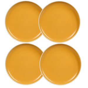 Set x 4 Plato Playo Porcelana Artesanal Envejecido Rustic 27 Cm