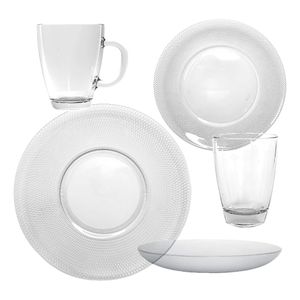 Set Juego Vajilla Platos Vasos Tazas Durax  Resistentes 30 P