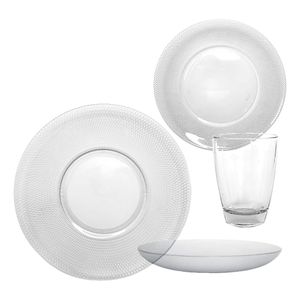 Set Juego Vajilla Platos Vasos Resistentes Durax 24 Piezas