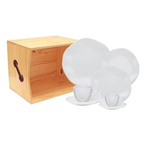 Juego De Vajilla En Baul Ryo Porcelana Oxford 42 Piezas