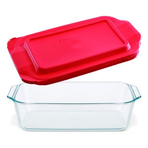 Fuente Rectangular Profunda Linea Nueva 4,7 L Pyrex Con Tapa