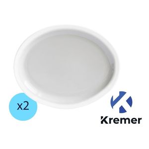 Fuente Oval Porcelana Blanca 33 Cm Restaurant Recto X2