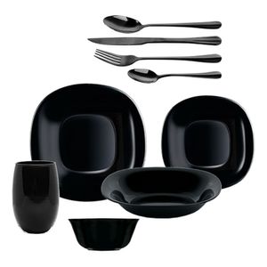 Set Juego Vajilla Platos Vasos Cubiertos 49 Piezas