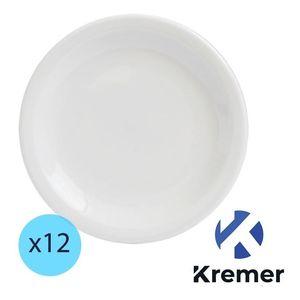Plato Playo Restaurant Principal Porcelana Blanca X12 U
