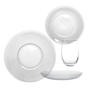 Set Juego Vajilla Platos Y Vasos 24 Piezas