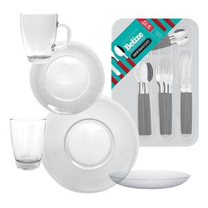 Set Juego Vajilla Platos Vasos Tazas Cubiertos 55 Piezas
