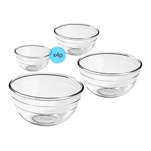 Set Bowl Ensaladeras Vidrio Borosilicato Horno Freezer X4p