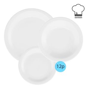 Set De Vajilla 12 Piezas Platos Playos Hondos