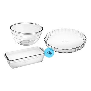 Set Repostería Vidrio Borosilicato Horno Freezer X3 Piezas