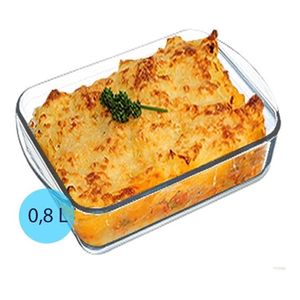 Fuente Rectangular 0,8l Vidrio Borosilicato Horno Freezer