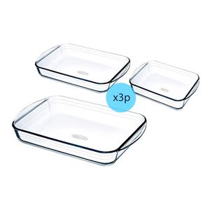 Set Fuentes Rectangulares Vidrio X 3p Horno Freezer
