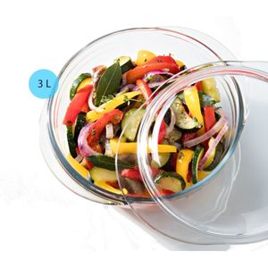 Cacerola Redonda 3l Vidrio Borosilicato Horno Freezer
