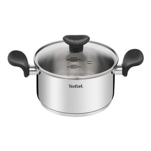 Olla 18 Cm Tefal Primary Acero Inoxidable Con Tapa De Vidrio