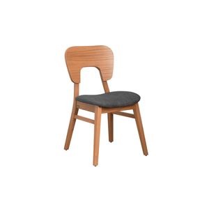 Silla Naoto Roble tapizado Gris Genoud