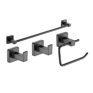 Set accesorios de baño kit 4 piezas Piazza Cube 73028 Negro