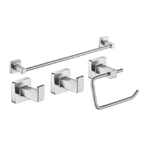 Set accesorios de baño kit 4 piezas Piazza Cube 73028 Cromo