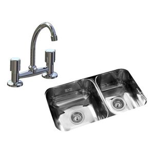 Bacha cocina Johnson R63/18 CR + grifería Piazza 31010