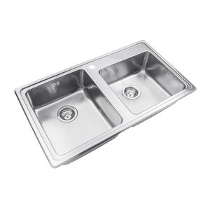 Bacha cocina pileta doble Johnson Acero Quadra Q085 A