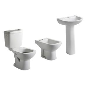Inodoro largo + depósito + bidet 3 agujeros + vanitory Ferrum Bari