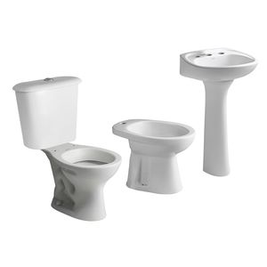 Inodoro largo + deposito + bidet 1 agujero + bacha Ferrum Andina