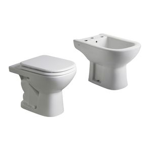Inodoro corto + tapa + bidet 3 agujeros Ferrum Bari