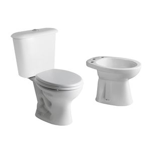Inodoro largo + deposito + bidet 3 agujeros + tapa Ferrum Andina