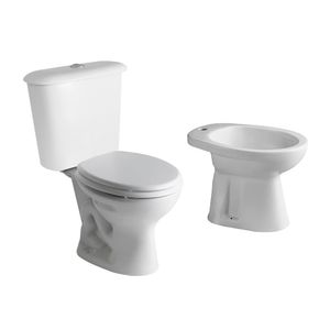 Inodoro largo + deposito + bidet 1 agujero + tapa Ferrum Andina