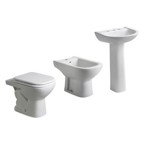Inodoro corto + tapa + bidet 1 agujero + vanitory Ferrum Bari