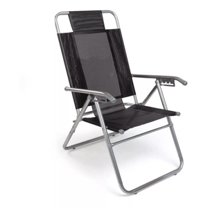 Sillon Reposera Aluminio Playa Alta 5 Posiciones Reforzada