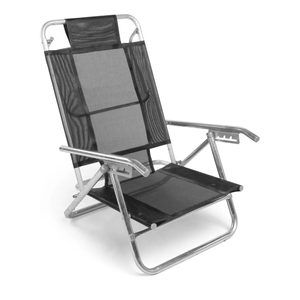 Reposera Sillon Aluminio Playa Baja 5 Posiciones Reforzada