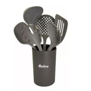 Set 6 Utensilios Mango Soft Hudson + Accesorio De Guardado