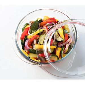 CACEROLA OLLA TERRINA VIDRIO CON TAPA  para horno