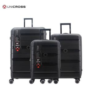 SET VALIJAS 20"24"28" PP NEGRA UNICROSS