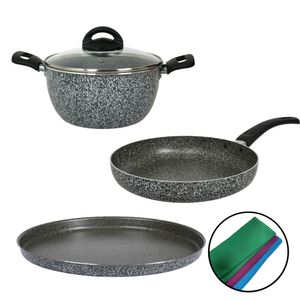 Bateria de Cocina Cacerola Sarten Pizzera Aston Pedra