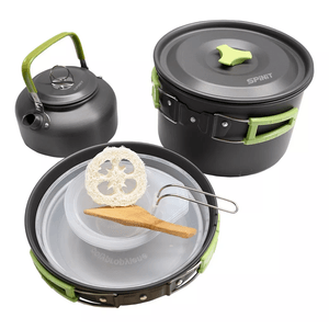 Marmita Camping Spinit Set Cocina 4 Personas 15 Piezas